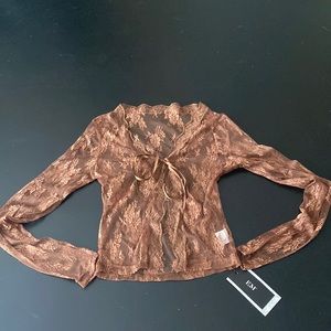 Emmiol Lace Tie Front Top
